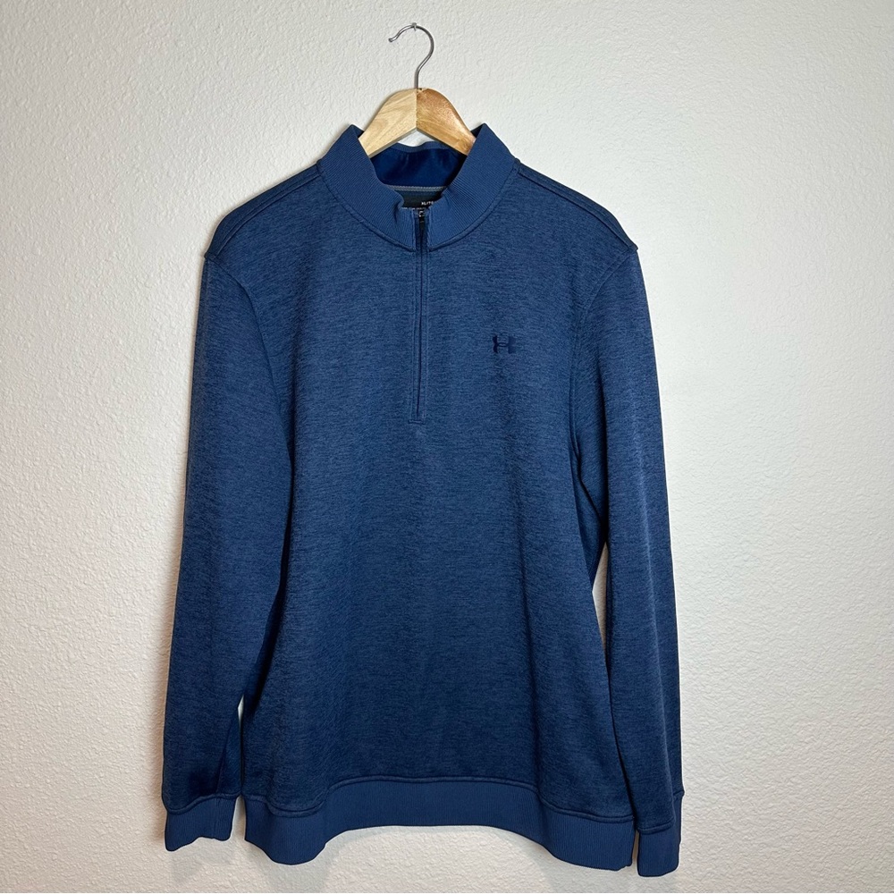 Under Armour Men's Coldgear Blue 1/4 Pullover Sweatshirt